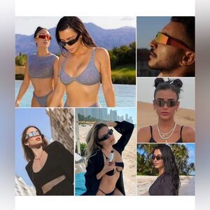 Futuristic Wrap Around Sunglasses Men Women Visor Cyber Glasses Monoblock Cyclop